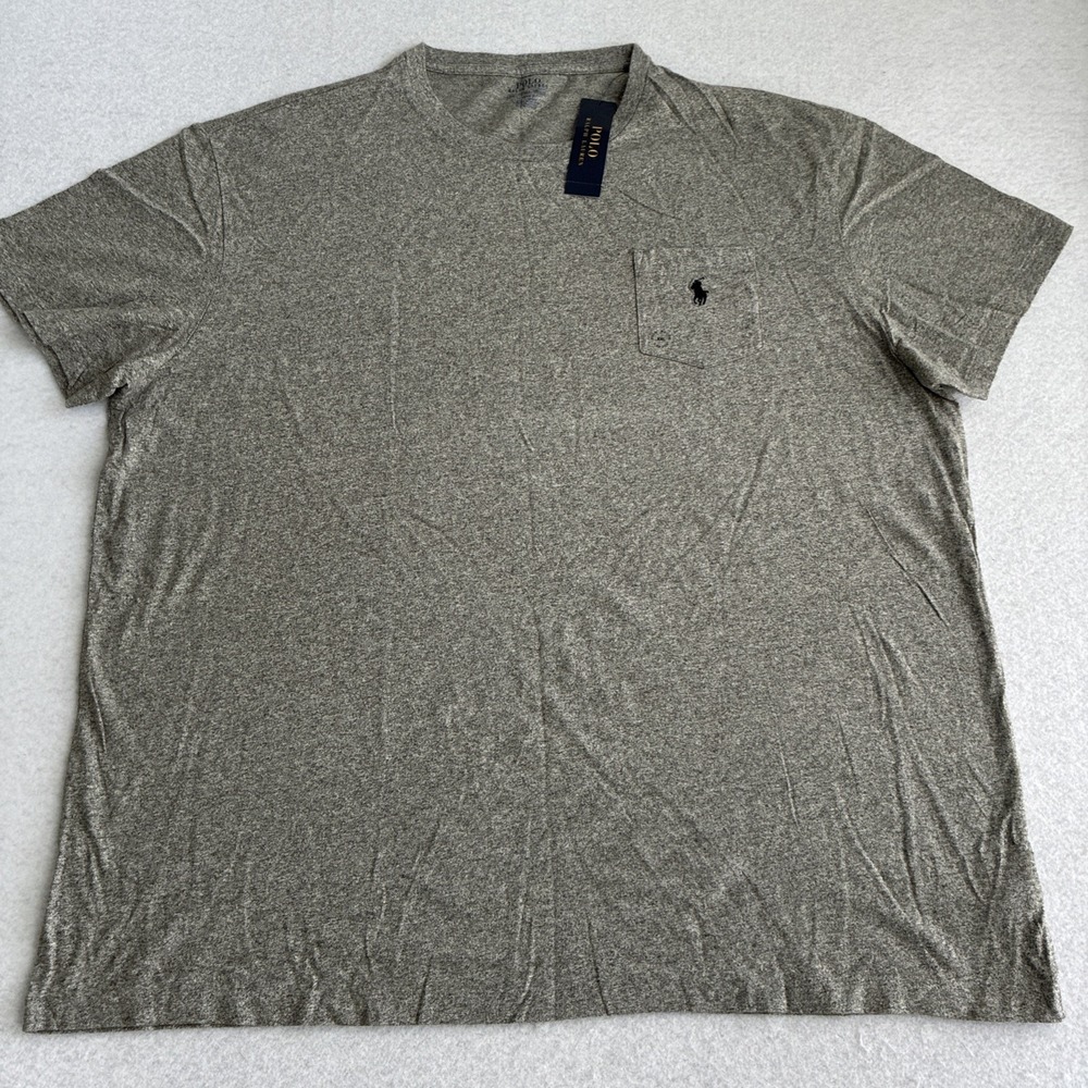 Polo Ralph Lauren Mens Gray Solid Classic Fit Short Sleeve Pocket T-Shirt Preppy